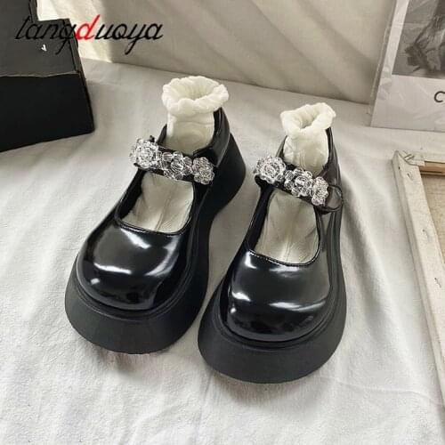 New Women Japanese Style Lolita Shoes Women Vintage Soft High Heels Waterproof Platform College Student Cosplay Mary Jane Shoes