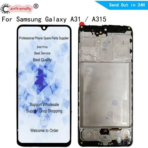 AMOLED For Samsung Galaxy A31 SM-A315F A315F/DS A315G/DS A315G A315 LCD display Touch panel Screen Digitizer with frame Assembly