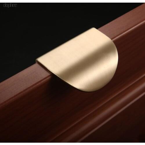 Dophee 1pc Gold Cabinet Pulls Furniture Handles Kitchen Door Handle Copper Drawer Pull Knobs Cupboard 40mm