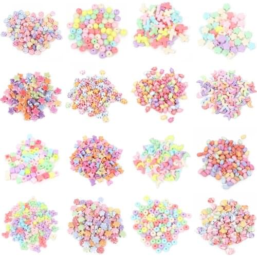 100Pcs 6-14mm 24 Styles Mixed Color Animals Acrylic Beads For Jewelry Making DIY Loose Bead Bracelet Necklace Handmade Finding