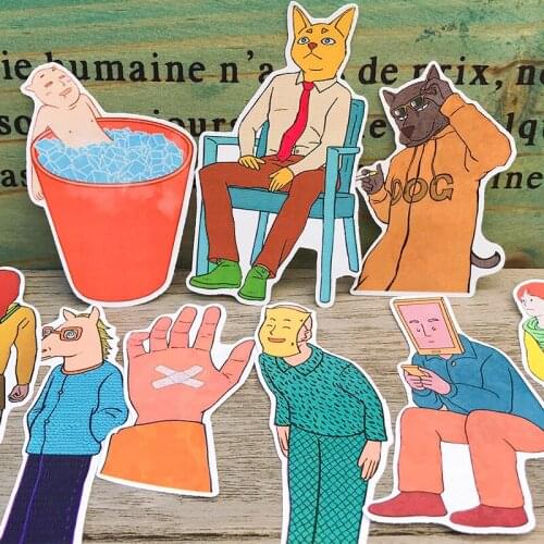 16PCS Funny cartoon Paper Stickers Crafts And Scrapbooking stickers kids toys book Decorative sticker DIY Stationery