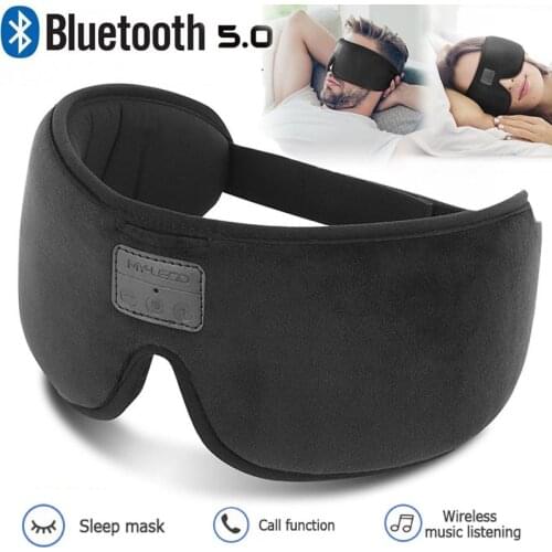 2021 Upgraded 3D Bluetooth 5.0 Sleep Headphones Eyemask with Ultra-Thin Stereo Speaker Support Handsfree 100% Blocklight