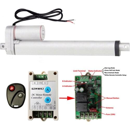 5.7mm/s Speed 300mm 12" Stroke Linear Actuator 12Volt DC Motor W/ Forward Reverse Control System for Car/Sofa/Bed/Window/Medical