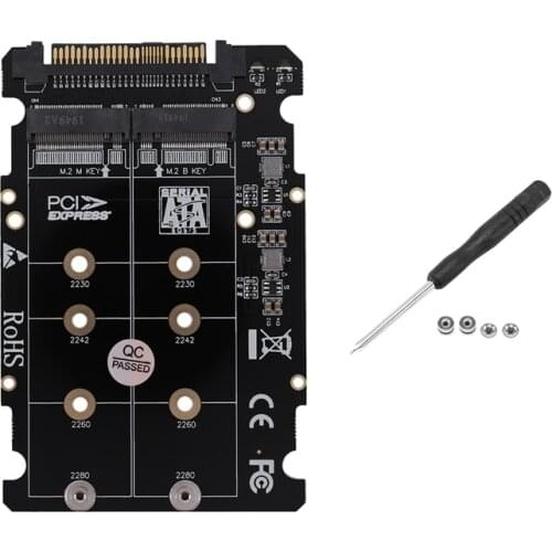 M.2 Ssd To U.2 Adapter 2In1 M.2 Nvme And Sata-Bus Ngff Ssd To Pci-E U.2 Sff-8639 Adapter Pcie M2 Converter For Desktop Computers