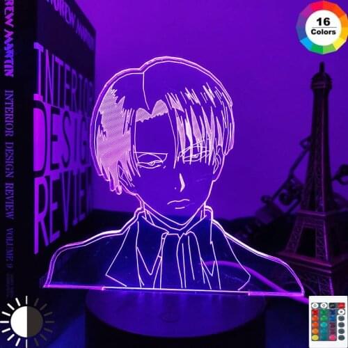 Acrylic 3D Lamp Levi Ackerman Attack on Titan for Home Room Decor Light Child Gift Levi Ackerman LED Night Light Anime