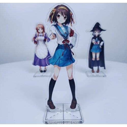 Anime Suzumiya Haruhi Nagato Yuki Asahina Mikuru action figura The Melancholy of Haruhi Suzumiya acrylic dolls figure toy 15cm