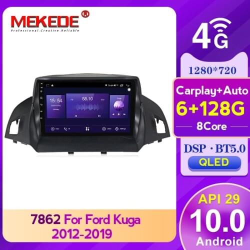 DSP carplay 4GLTE WIFI 6+128G Car Multimedia Android system radio Player For Ford Kuga 2 Escape 3 2012 - 2019 QLED No DVD 2 din