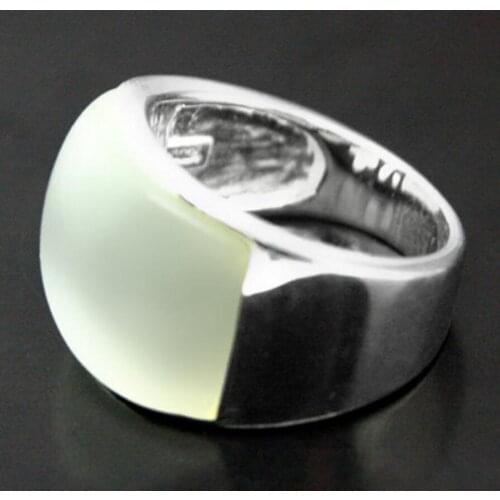 Free Shipping 7*20mm 925 STERLING NATURAL CLEAR WHITE OPAL RING SIZE 7/8/9/10