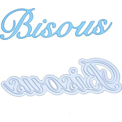 Bisous French Words Metal Cutting Die Love Expression Kiss Stamp for Diy Scrapbook Photo Album Embossing Template