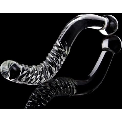 Big Long Double Bead Crystal Glass Dildo Fake Penis Anal Butt Plug Vagina Clit Stimulator Female Gay Masturbation Sex Toy