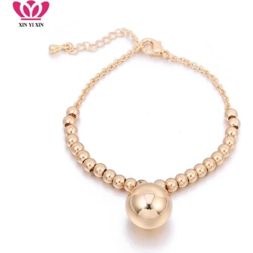 Round Bell Charms Bracelets Beads Chain Color Gold Bracelet For Women Pregnant Baby Lucky Gifts Party Birthday Fashion Jewelry