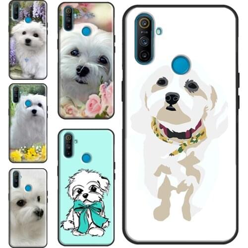 Cartoon Maltese Dog For Realme 8 Pro 6 7 Q3 Pro GT Neo C15 C3 C21 C11 Phone Case For OnePlus 9 Pro 8 7T 8T 9R