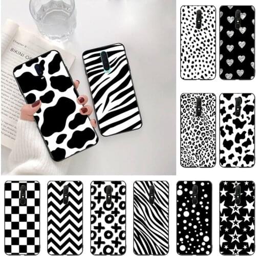 Black and white Dalmatian Cow zebra texture Phone Case For Oppo A5 A9 2020 Reno2 z Renoace 3pro A73S A71 F11