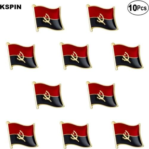 Angola Flag Lapel Pin Flag badge Brooch Pins Badges 10Pcs a Lot