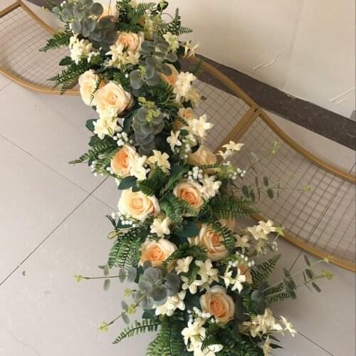 Artificial flower wall foam base road leading Eucalyptus silk flower wedding arrangement decor stage layout decorative wreath 1m