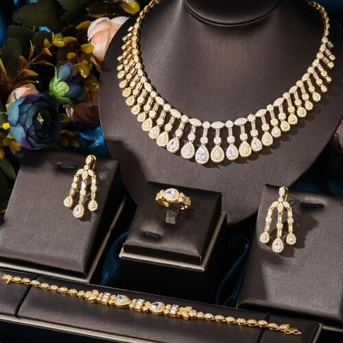 KellyBola Fashion Custom Jewelry Light Luxury High Quality Shining Jewelry Set Womens Wedding Engagement Jewelry 2021