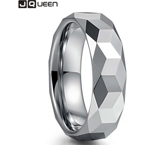 Tungsten Steel Ring 6MM Silver Color Polishing 3D Geometry Triangle For Men Cool Punk Anniversary Engagement Mens Gift Jewelry