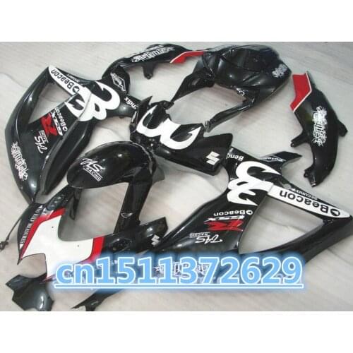 FOR GSXR600/750 08 10 09 K8 ABS Fairing Set for A black white GSXR750 2008 2009 2010 GSXR600 2008 2009 2010 Plastic Kit