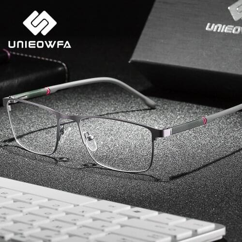 Korea Stainless Steel Prescription Glasses Men Optical Multifocal Progressive Eyeglasses Male Clear Myopia Hyperopia Eyewear