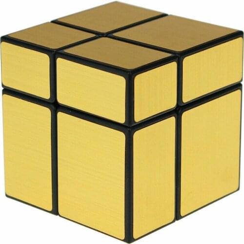 QIYI Cube 2x2x2 Mirror Speed Magic Cube Gold Black Puzzle Twist Toy 2x2 Fancy Cubic Brain Teaser ABS Ultra-Smooth Professional
