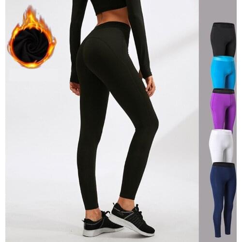 Fleece-lined Yoga Leggings Jogging Pants Sportswear Women Sweatpants Quick Drying Tights Trousers Fitness Female Warm Bottoms