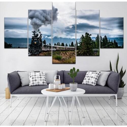 5 pcs 5d diamond painting multi panel steam smoke natural land diamond mosaic stitch cross diamond embroidery full round drill