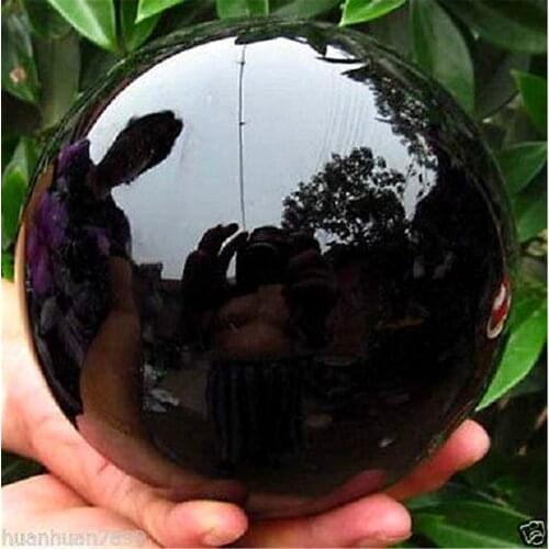Natural Black Obsidian Sphere Large Crystal Ball Healing Stone+pedestal