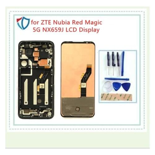 New AMOLED 6.5" For ZTE Nubia Red Magic 5G NX659J LCD Display + Touch Screen Digitizer Assembly Phone Repair Parts + Tools