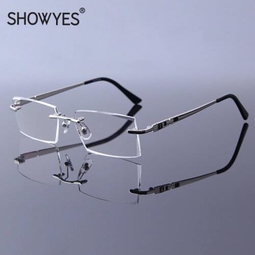High Quality Reading Glasses Men Rimless Clear Magnifier Eyewear For Male Presbyopic Eyeglass +1.0 +1.5 +2.0 +2.5 +3.0 +3.5 +4.0
