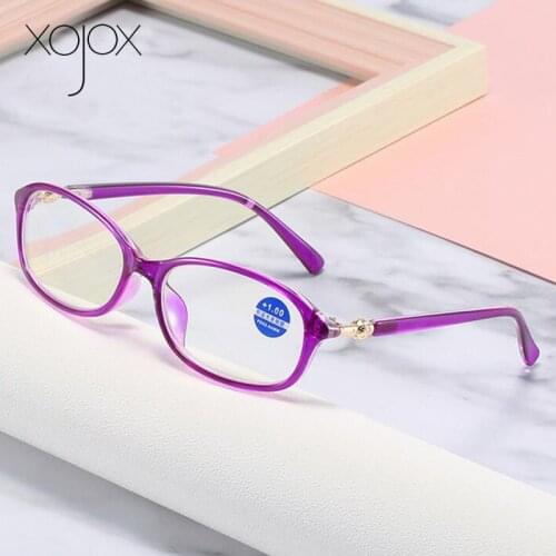 XojoX Anti-Blue Light Reading Glasses for Women Men Business Hyperopia Glasses Diopter +1.0 1.5 2.0 2.5 3.0 3.5 4.0