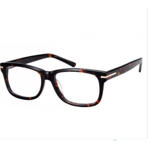 Hot Quality Unisex Rectangular Glasses Frame 54-18-145 Acetates Rim Elastic Temple for Prescription Eyeglasses Originl Case