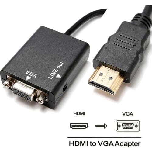 HDMI to VGA Adapter Male to Female Video Converter Adapter Cable for PC DVD HDTV TV 1080P for PS4 TV Box Laptops With 3.5 Jack