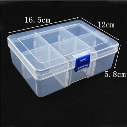 6 Grids 16cm Plastic Detachable Storage Boxes Bins Tools/Jewelry/Screw/Diamond/Miniature Toy Desk Organizer Holder