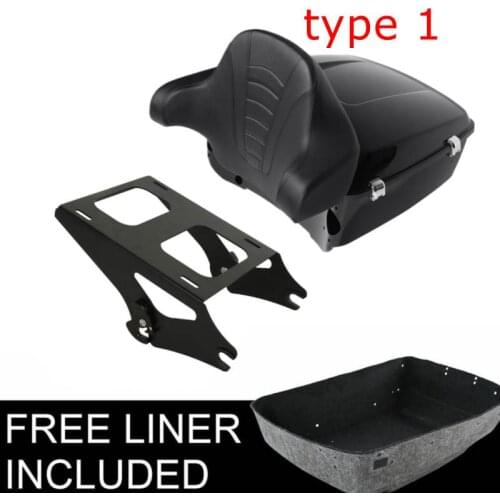 Motorcycle Moto King Tour Pak Pack Trunk Backrest Pad Mount Rack For Harley Touring Road King Electra Street Glide 2014-2020 18