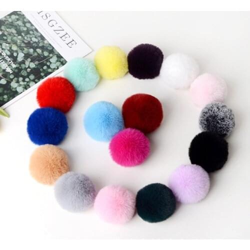 5PCS/Lot 8cm Fluffy Faux Rabbit Fur Ball Pompom Plush Women Bag Car Jewelry For Apparel Sewing Fabric Accessories Faux Fur