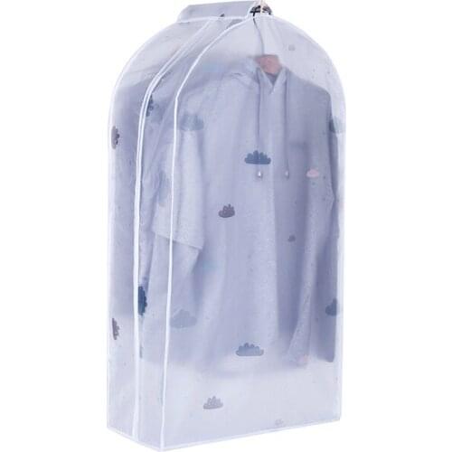 Transparent Printed Pattern Clothes Dust Cover Garment Storage Bags Home Suit Coat Case Protector Wardrobe Organizer 1pcs FC91
