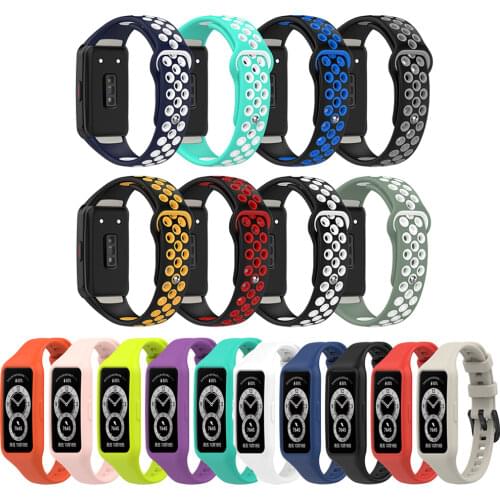 Watch Strap for Huawei Honor Band 6 Soft TPU Two-Color Smart Wristband Replacement Bracelet for Strap Belt