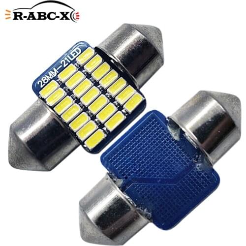 RUIANDSION 2X 28MM 3014SMD 600Lm Ice Blue Pink Purple White Car Interior No Error Festoon LED Dome Light Panel Lamp C5W Bulb 12V