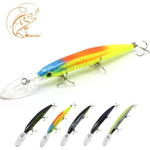 Thritop Fishing Lures Sharp Hooks Sea Carp Fishing 14.5cm 12.5g with 5 Different Colors TP052 Minnow Lure Artificial Bait