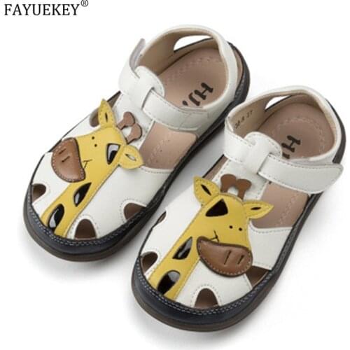 2020 lovely kids Summer Shoes giraffe Sandals Infant Girls boys Leather Children Hollow Sandals beach Shoes
