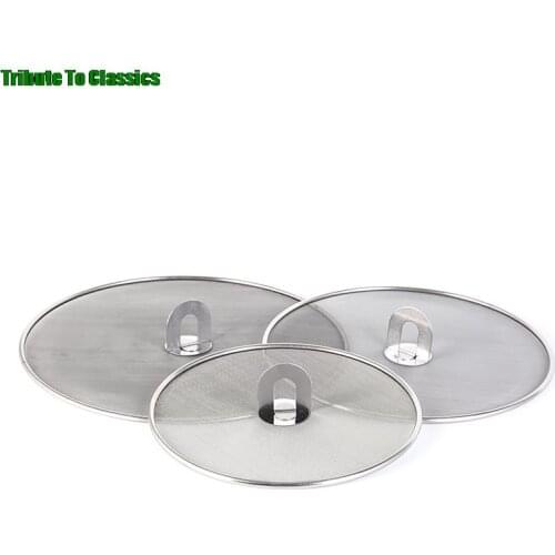 25/29/33cm 1pc Stainless Steel Splatter Screen Mesh Pot Lid Cover Silver Oil Frying Pan Lid Cooking Tools Kitchen Accessories