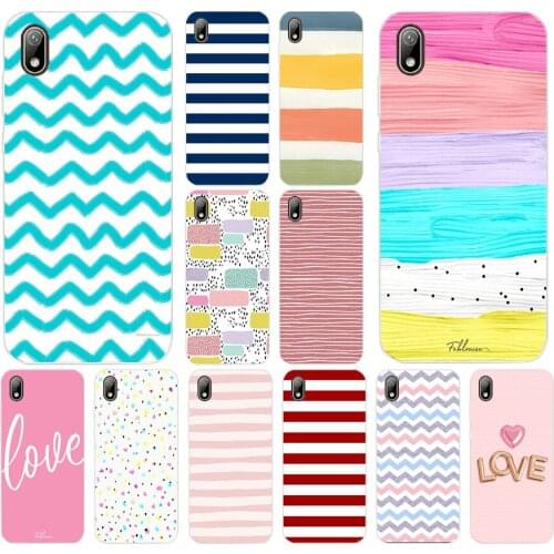 109AA Stripes Silicone TPU Protective Cover Phone Case On Case For Huawei Y5 Y6 Y7 Prime 2019 Case Soft