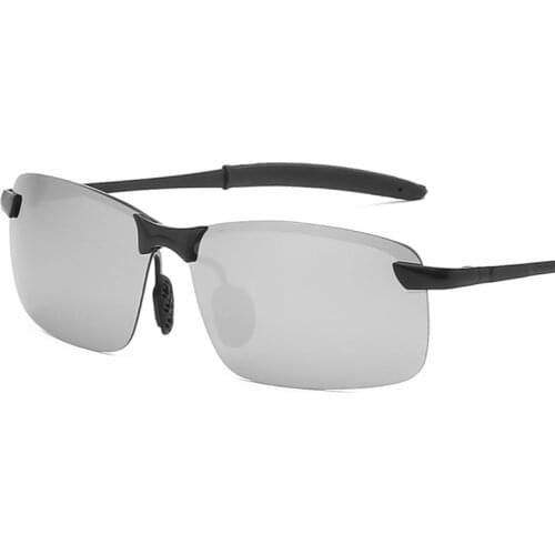 Men Polarized Sunglasses Goggle UV400 Rimless Mirror Lens Fashion Rays Brand Designer Driving Sun Glasses for Men Women Vintage