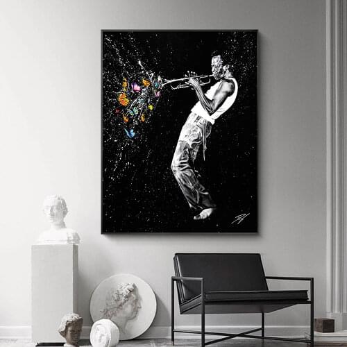 Sing For The Butterfly Modern Graffiti Canvas Painting Poster Print Wall Art Picture For Living Room Home Decor Frameless