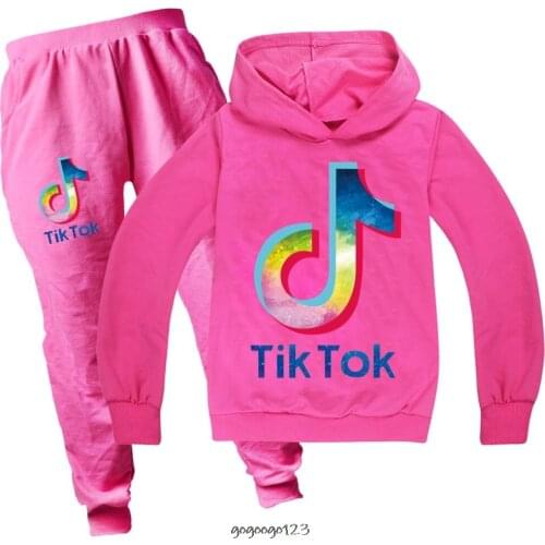Tik Tok Toddler Boy Clothes Girls Fall Costume Funneh Cartoon Tik Tok Long Sleeve T Shirt + Pans Kids Set