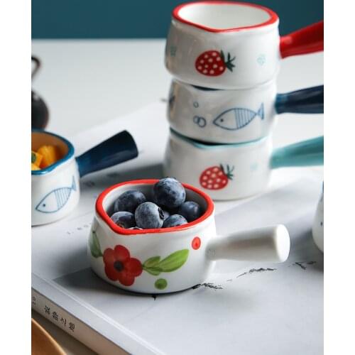 Creative Ceramic Honey Dispenser Kitchen Accessories Seasoning Sauce Dish Tableware Small Sugar Bowl With Handle Cute Milk Cup