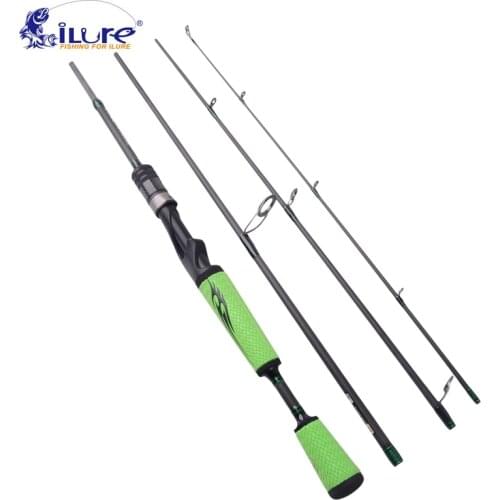 ILure 1.98m 4 section Medium Action carbon Rod Casting/Spinning fishing Lure Rod 10-18g lure weight 6-12LB line weight