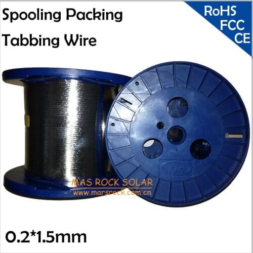 Spooling Packing Tabbing Wire 1.5mmx0.2mm, Tabbing Wire Solar Cells Soldering, Solar Cell Tabbing Wire 0.2*1.5mm, 4KG/PC