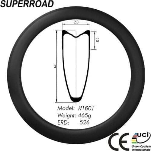 High Quality 23mm Wide 60mm Deep Gigantex UD Matte Tubular Carbon Rims 700C