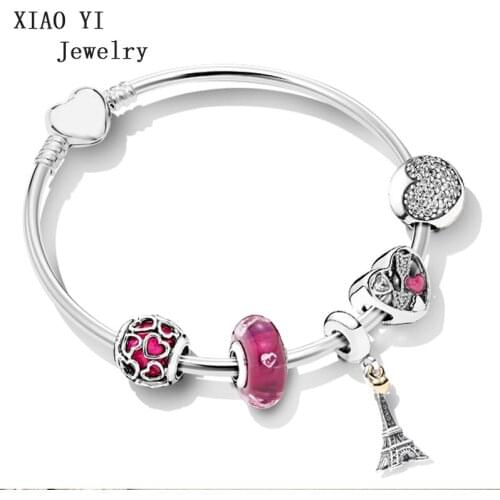 XIAOYI 100% s925 charm love glaze brand new ZT0184 bracelet set womens jewelry gifts choose free shipping
